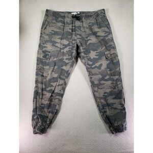Uni-Vibe Pants Womens XL Multicolor Camouflage Cargo Pockets Drawstring Workwear
